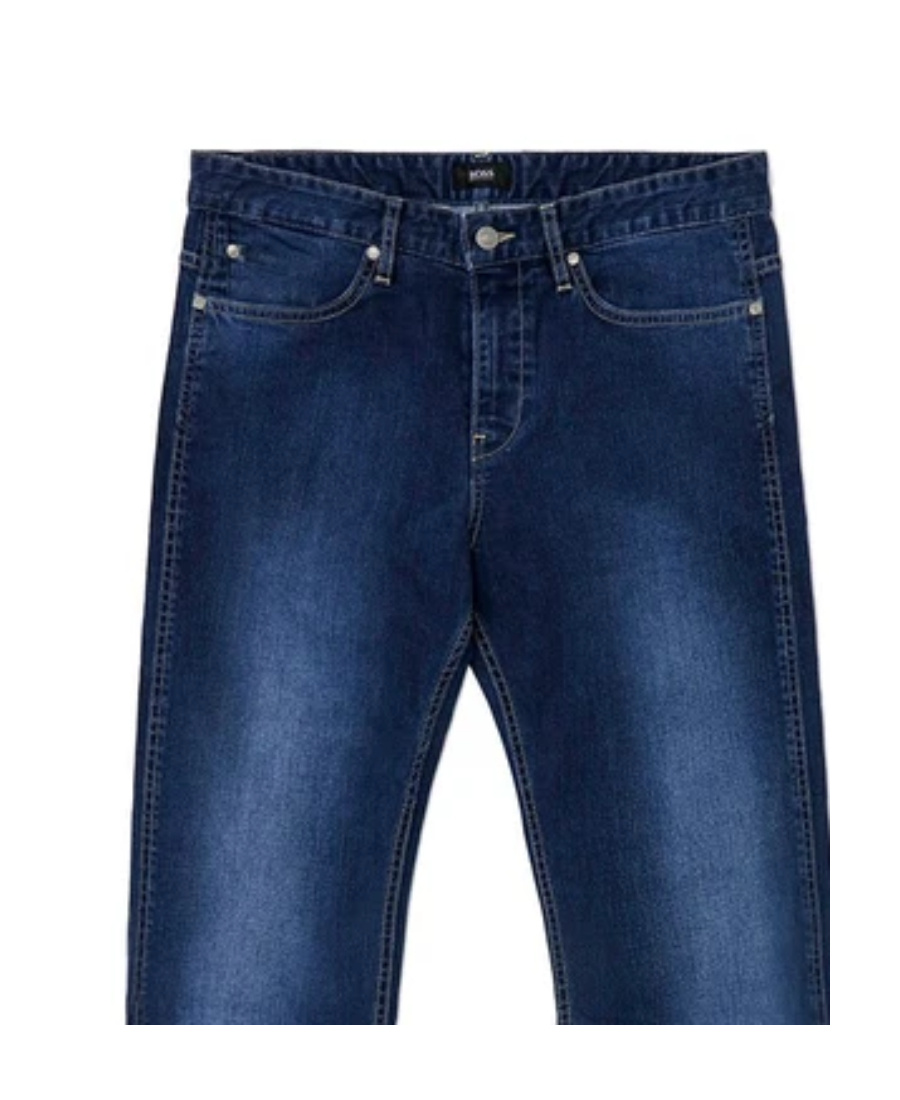 Hugo Boss Logo Details Jeans In Blue