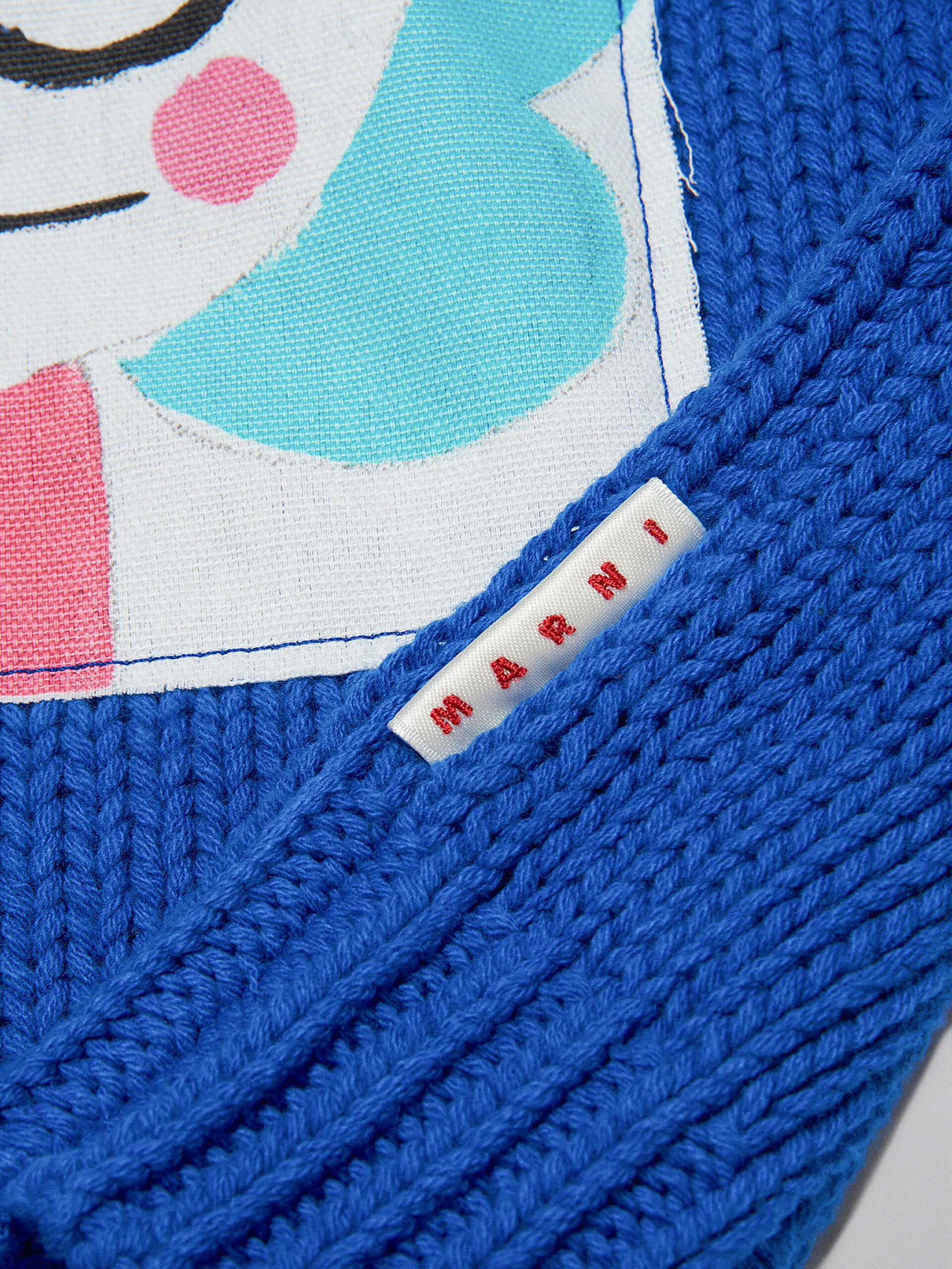 Marni Printed Blended Sweater In Blue