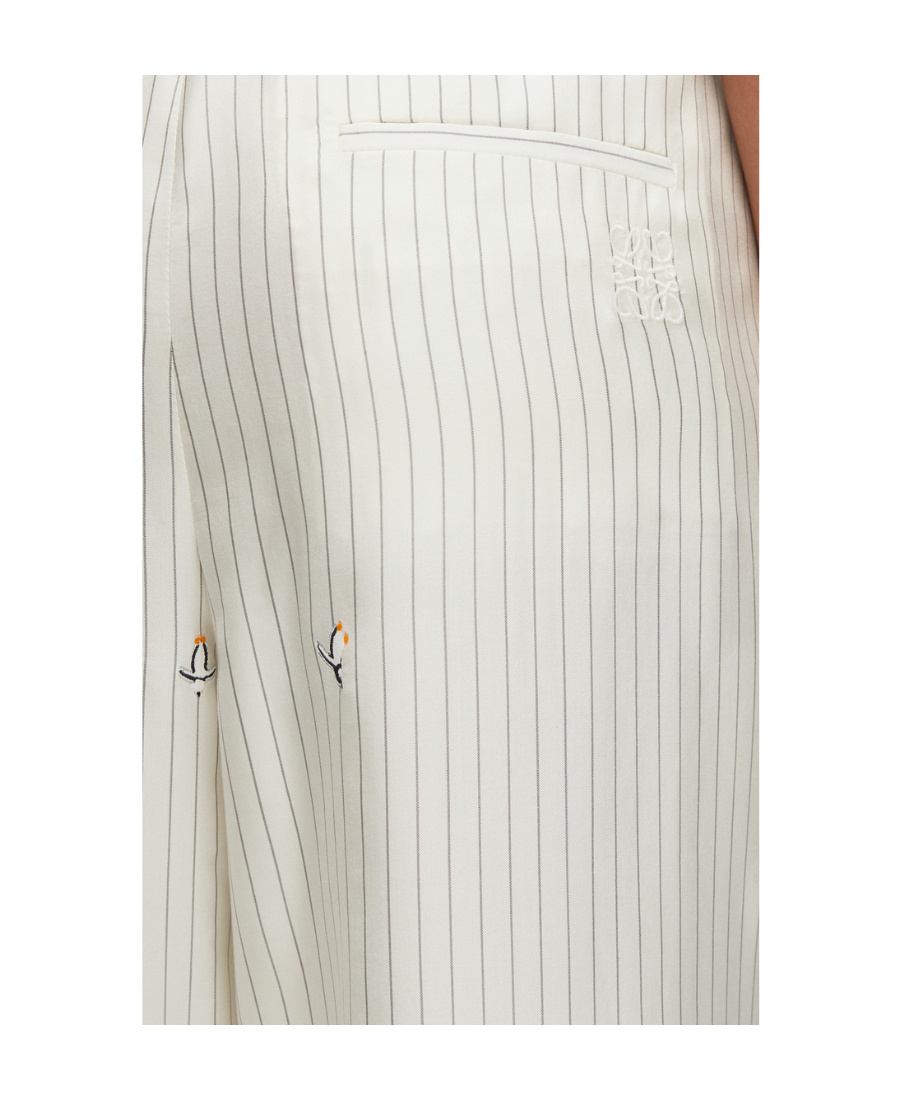 Loewe X Suna Fujita Pinstriped Trousers In White