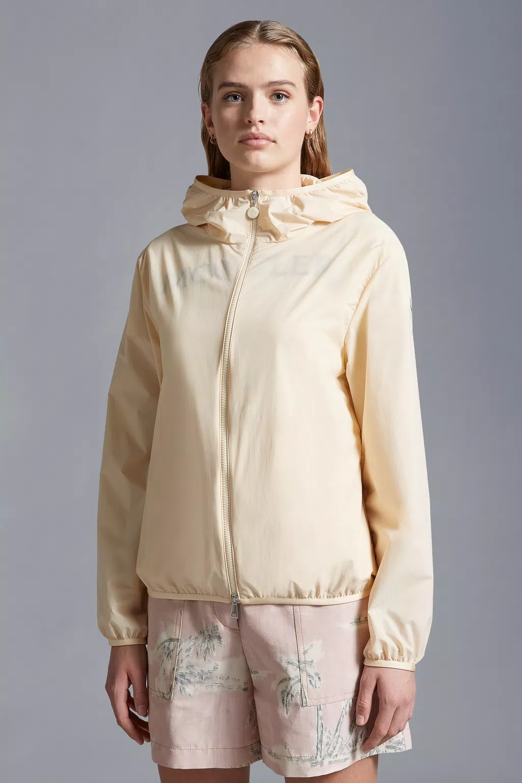 Moncler Fegeo Hooded Jacket White In Nude