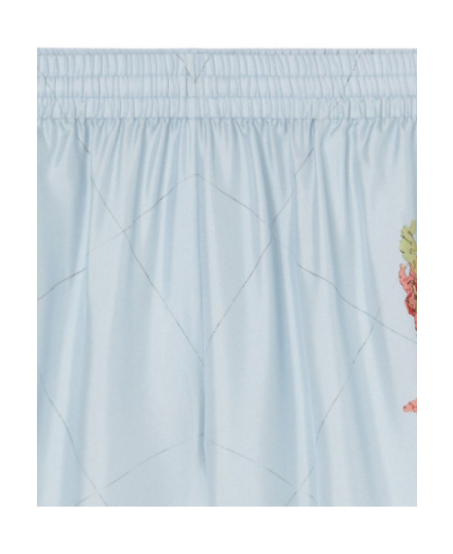 Burberry Map-print Silk Shorts In White