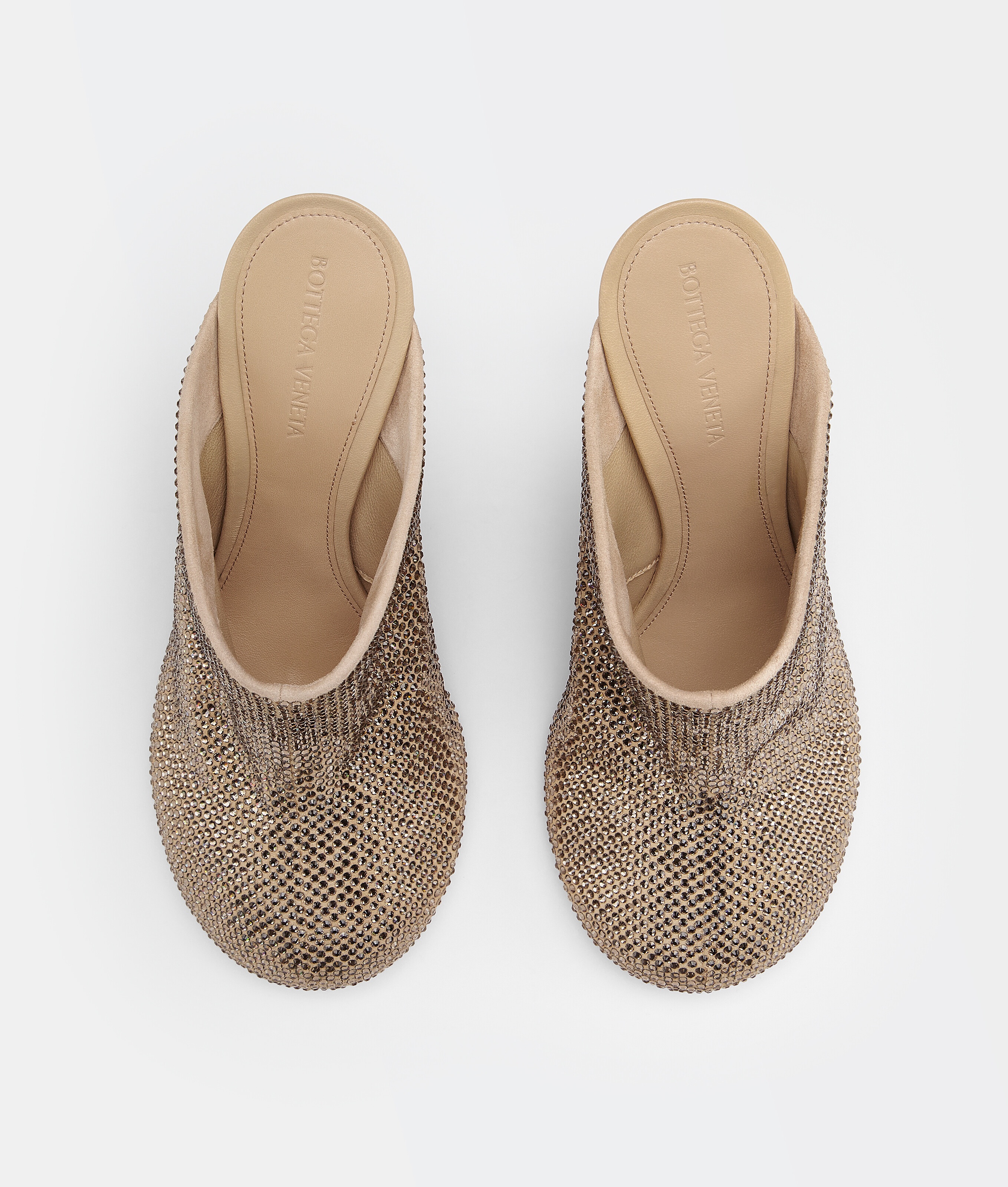 Bottega Veneta Sparkle Dot Sock Mule In Nude