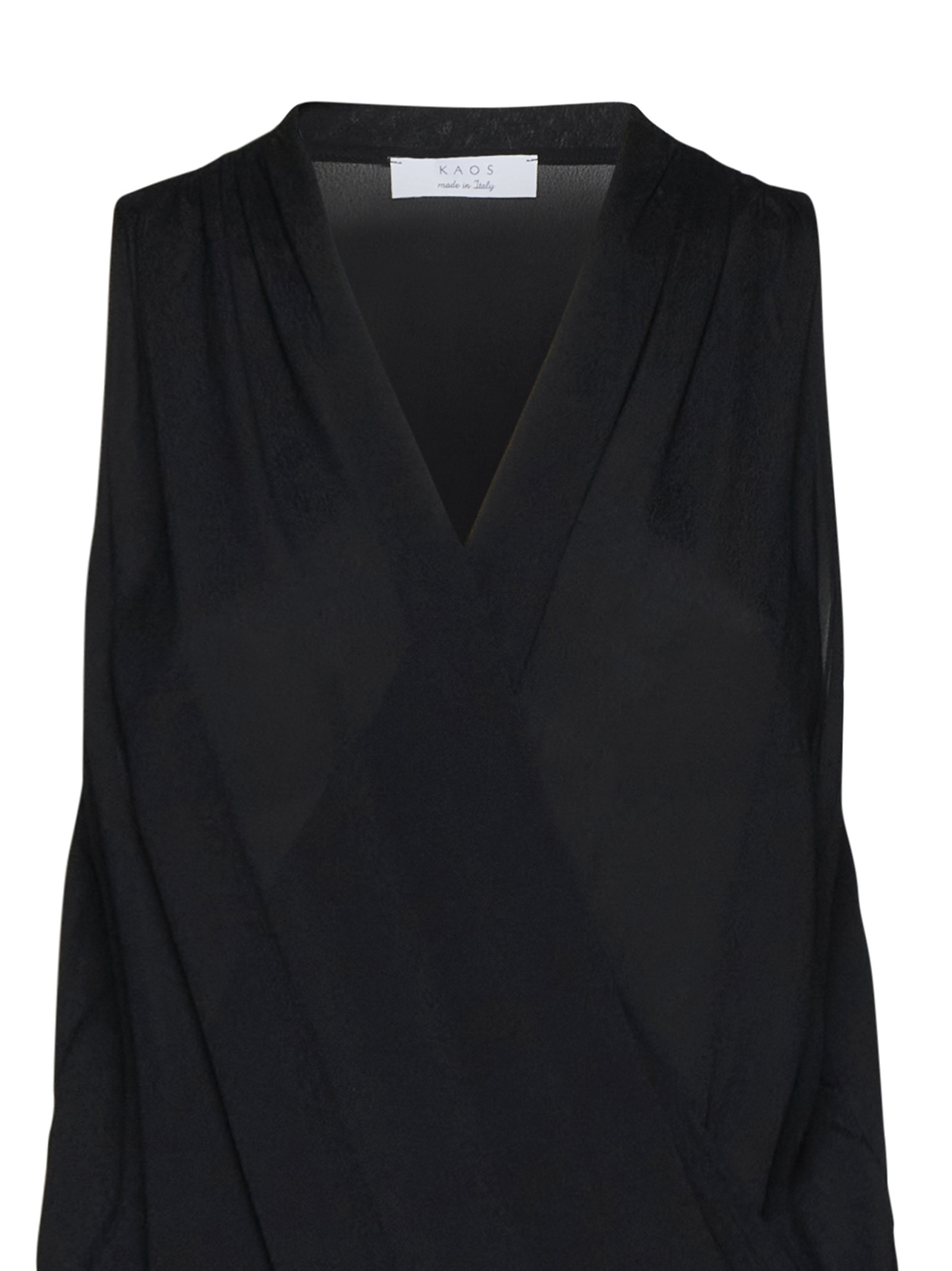 Kaos Draped Sleeveless Blouse In Black