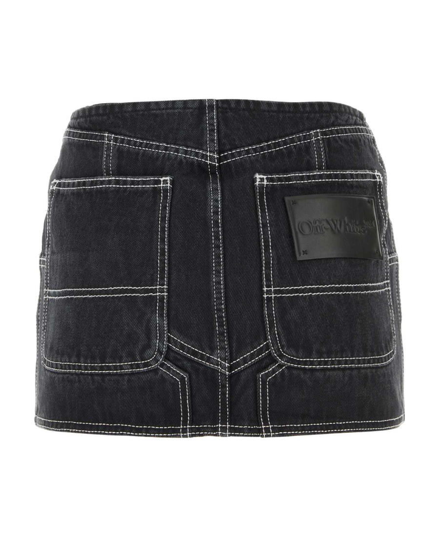 Shop Off-white Contrast Stitching Mini Skirt In Black