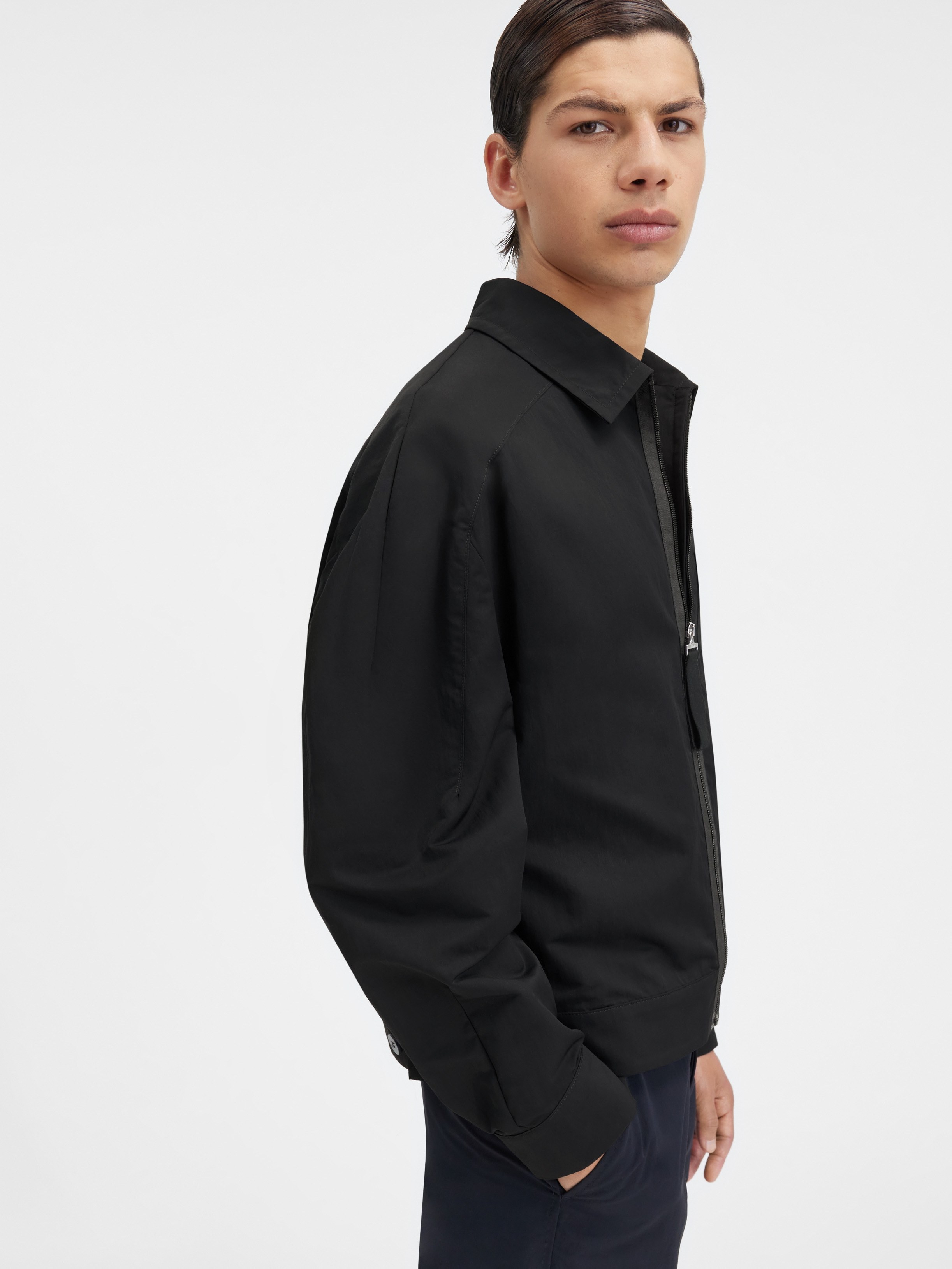 Shop Jacquemus Grosgrain Bomber Jacket In Black