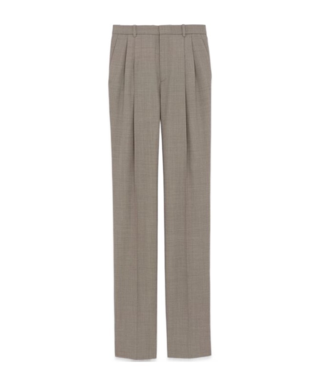 Saint Laurent Grain De Poudre Trailored Trousers In Gray