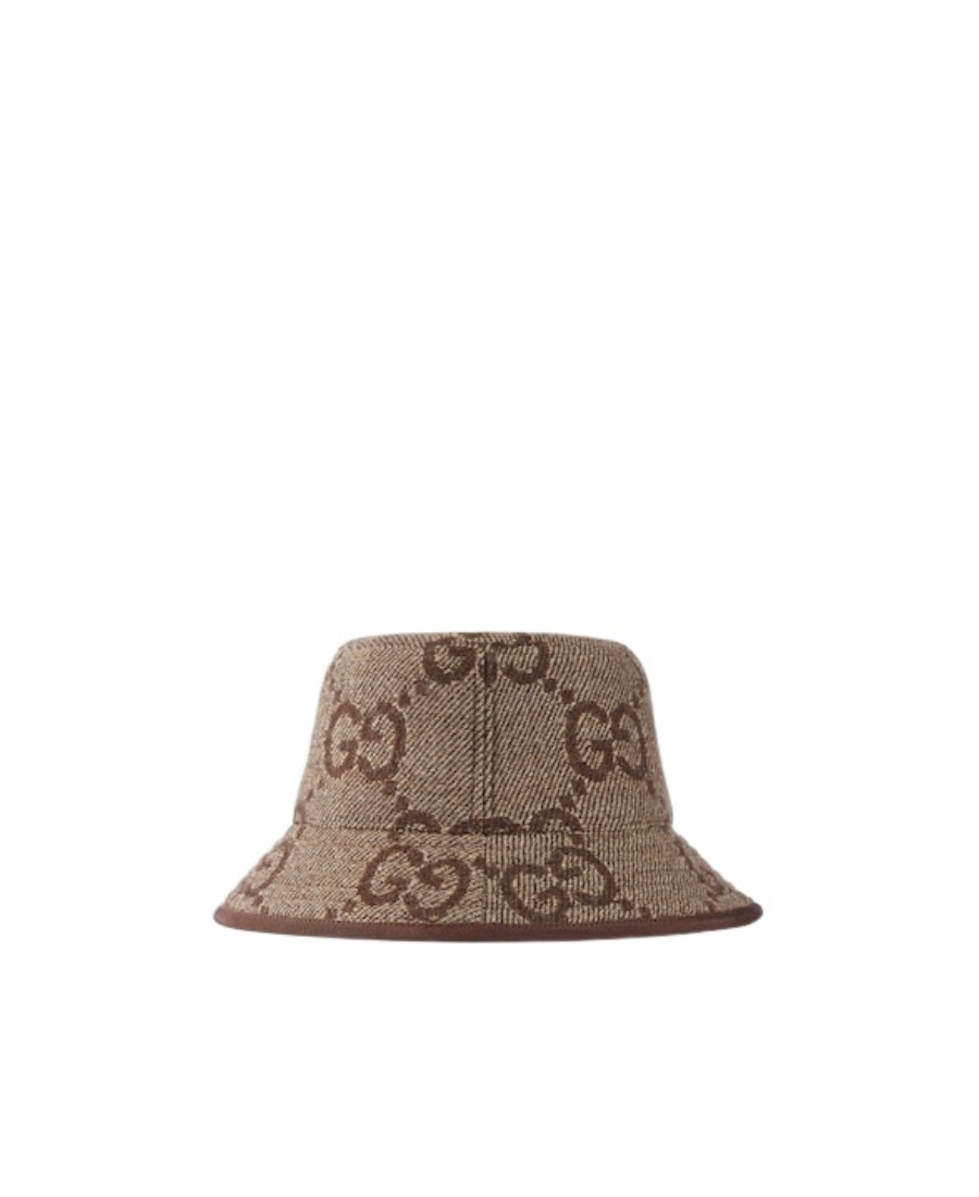 Gucci Jumbo Gg Wool Bucket Hat In Brown
