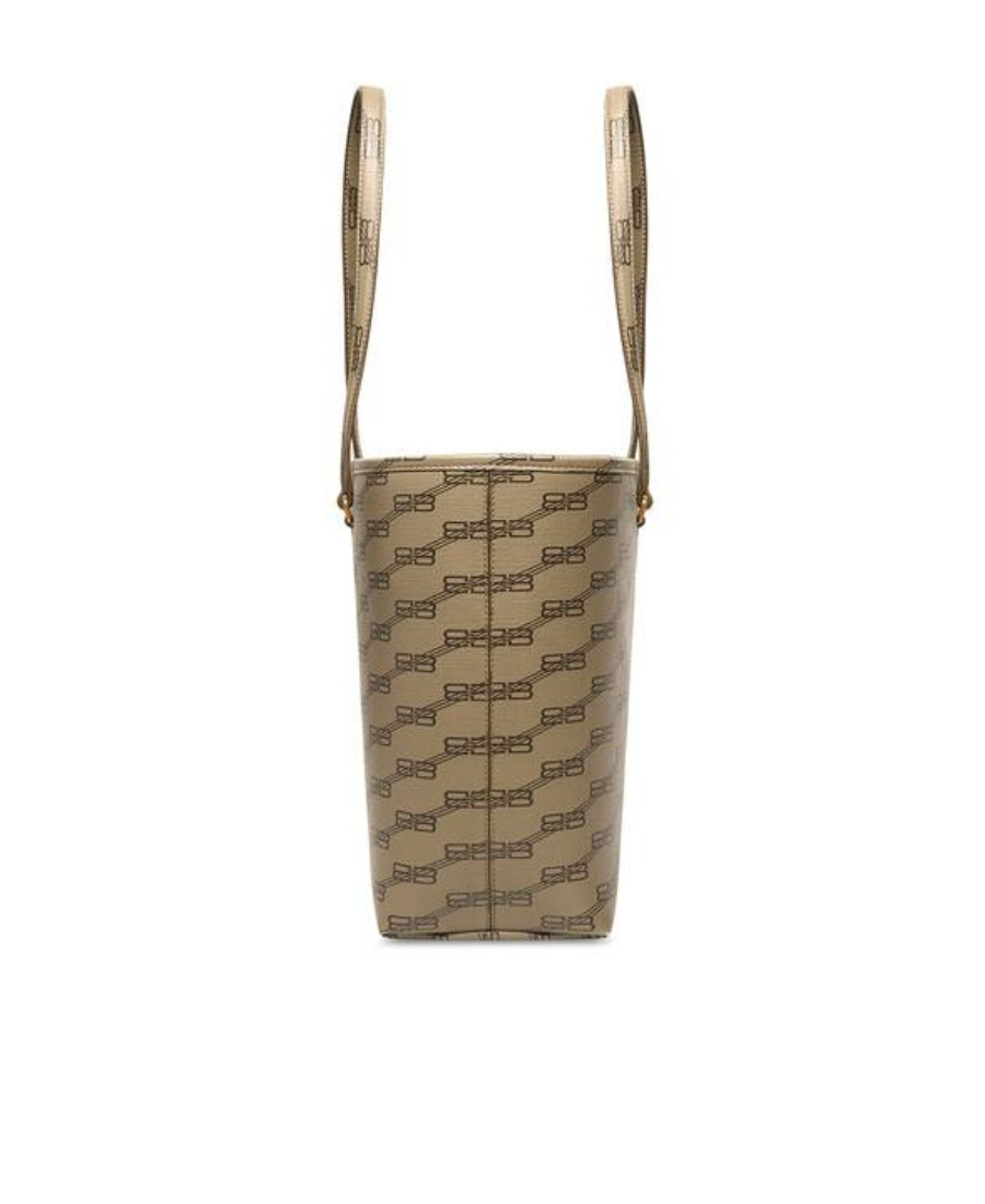 Balenciaga Logo-print Coated-canvas Tote Bag In Brown