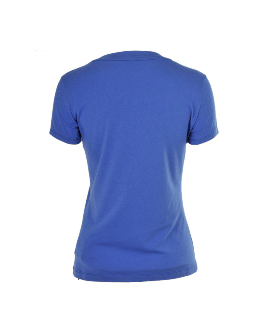 Ea7 T-shirt With Round Neck And Short Sleeves In Blue