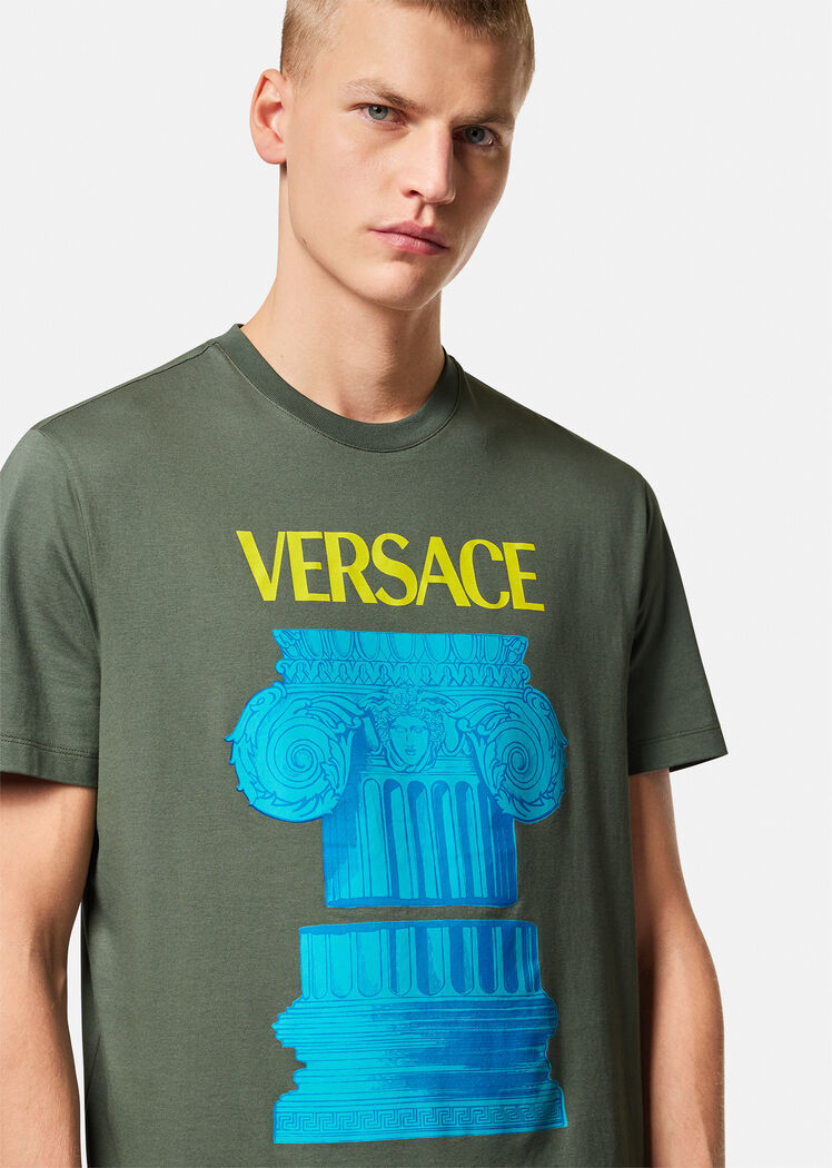 Versace Logo-print T-shirt In Green