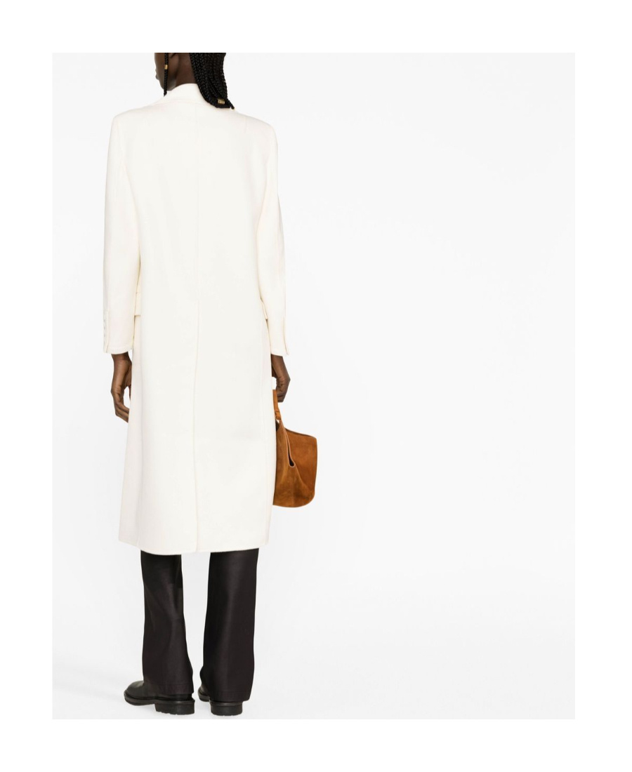 Ermanno Scervino Double-breasted Virgin Wool Trench Coat In White