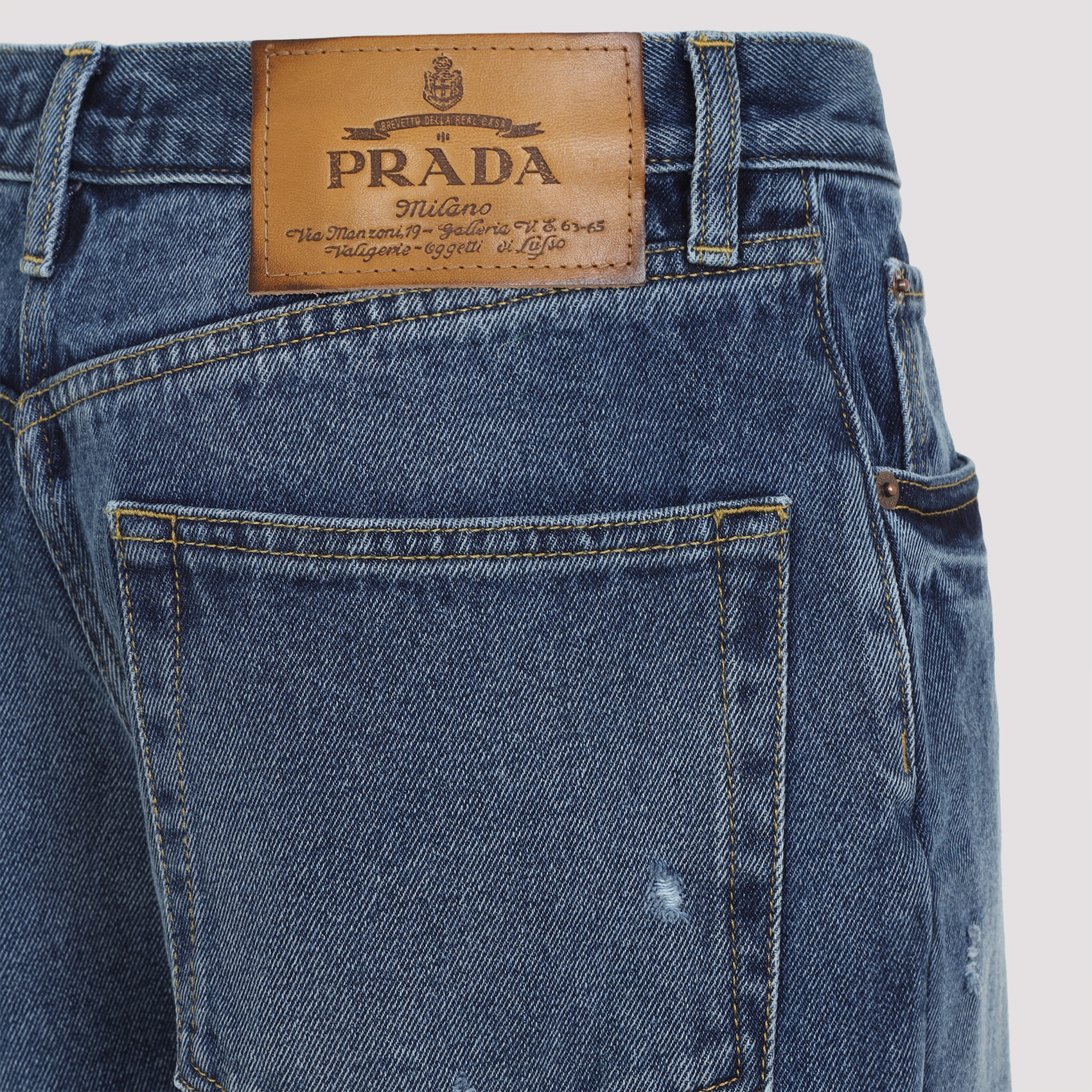 Prada Blue Denim Jeans In Blue