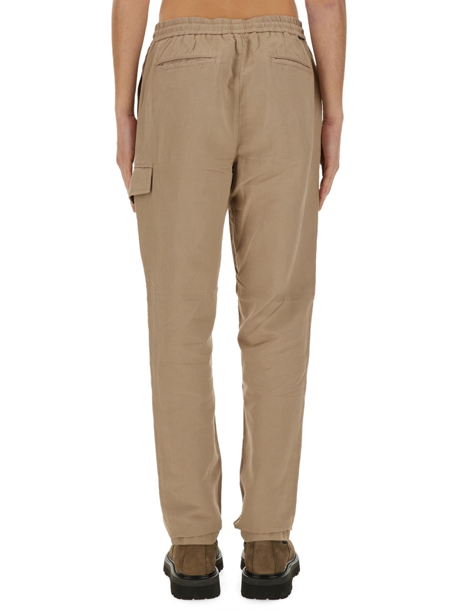 Woolrich Ankle Length Straight Leg Pants With Elastic Waistband In Brown