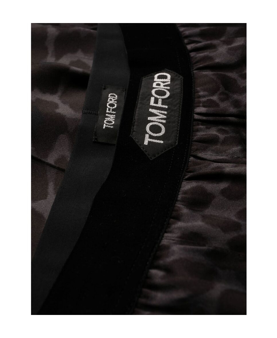 Tom Ford Reflective Leopard Print Pyjamas In Black