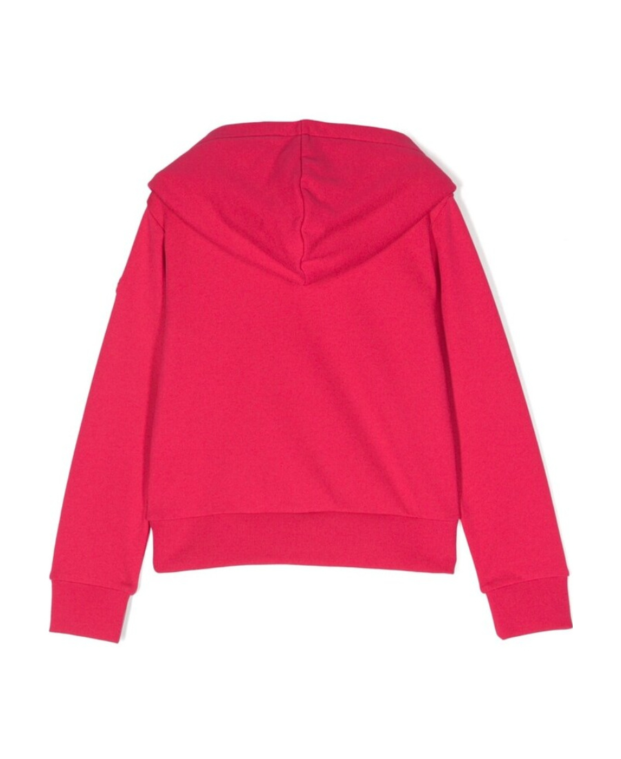 Moncler Logo-embossed Cotton Hoodie In Red