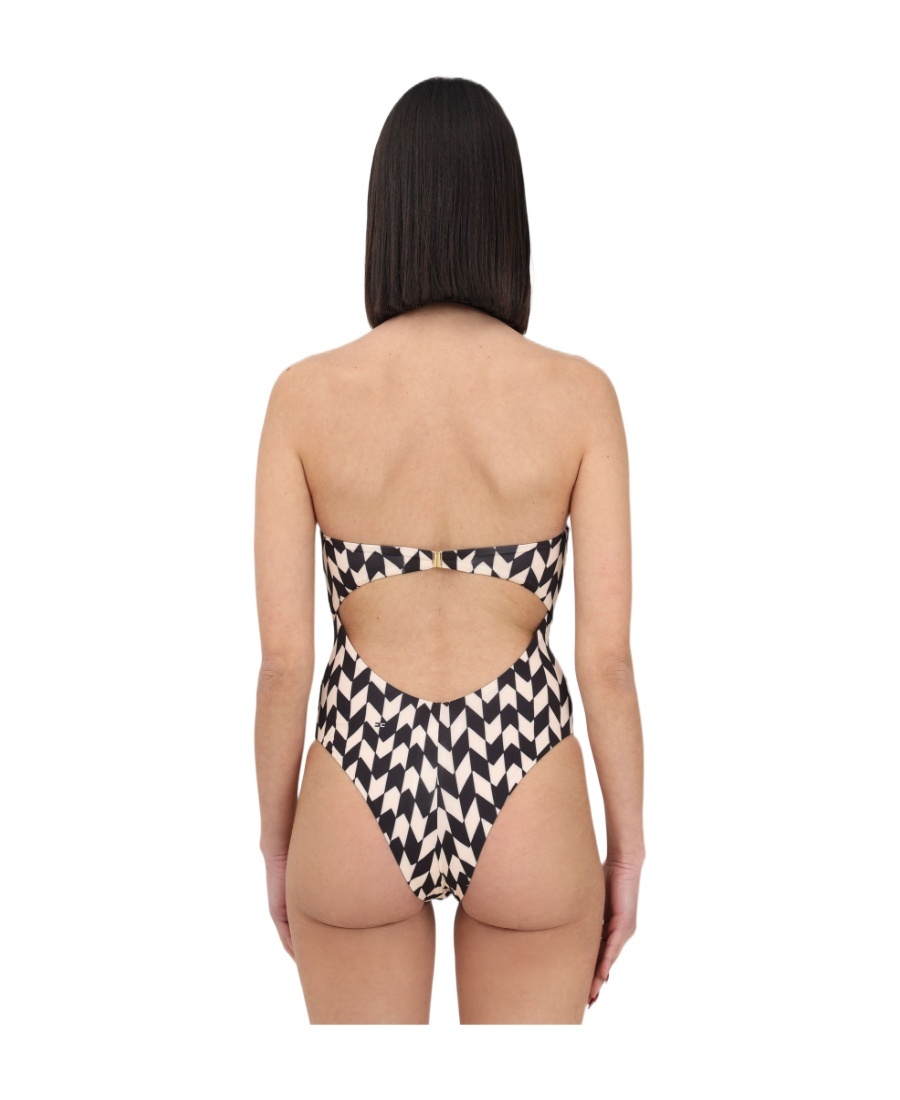 ELISABETTA FRANCHI GEOMETRIC-PRINT SWIMSUIT
