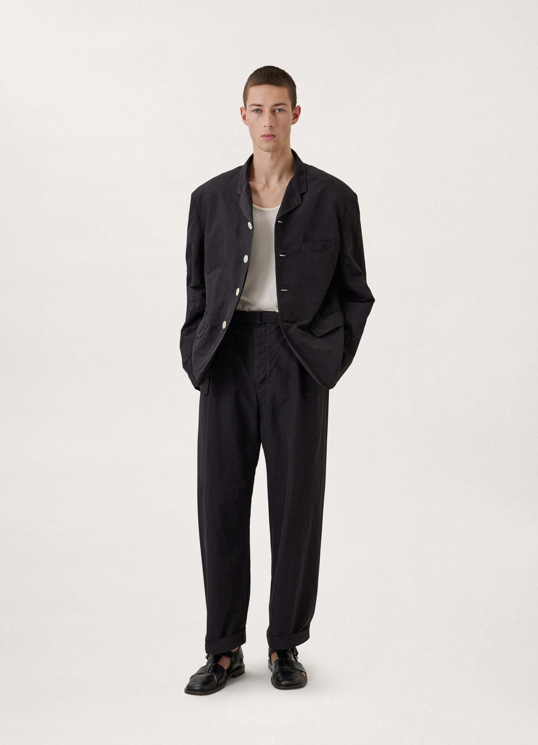 Lemaire Short Long-sleeved Suit Coat In Black
