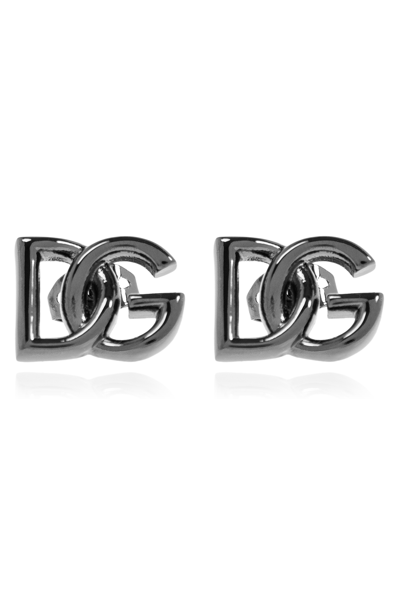 Dolce & Gabbana Dg-logo Earrings In Metallic