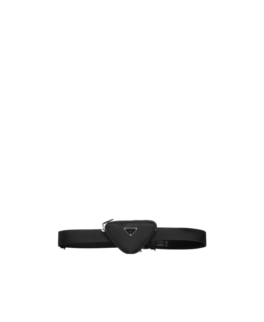 Prada Triangle Belt Mini Bag In Black