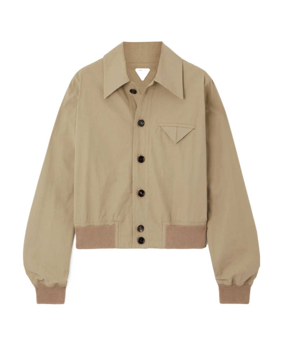 Bottega Veneta Relaxed-fit Button-down Jacket In Nude