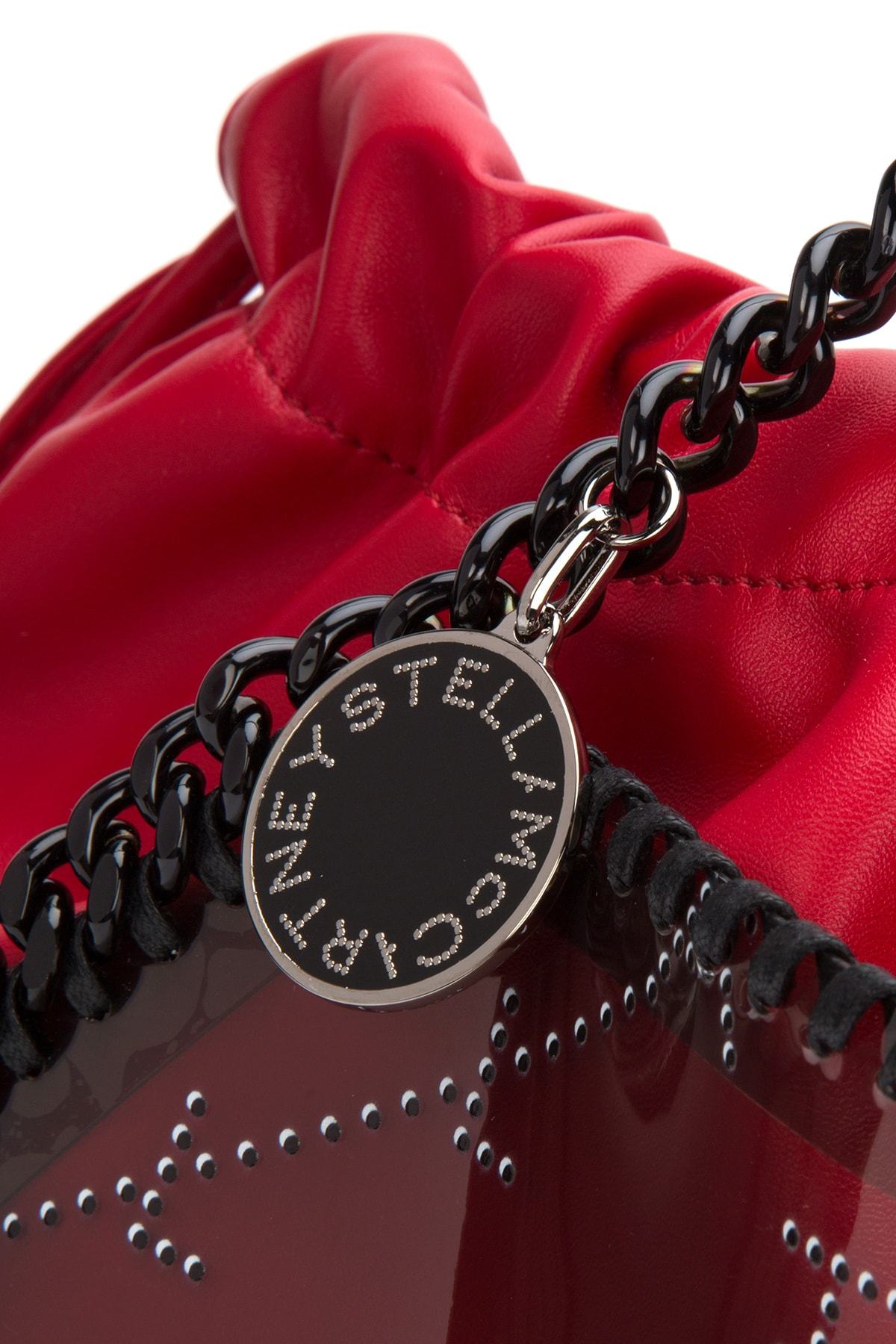 Stella Mccartney Falabella Plastic Transparent Tote Bag In Red