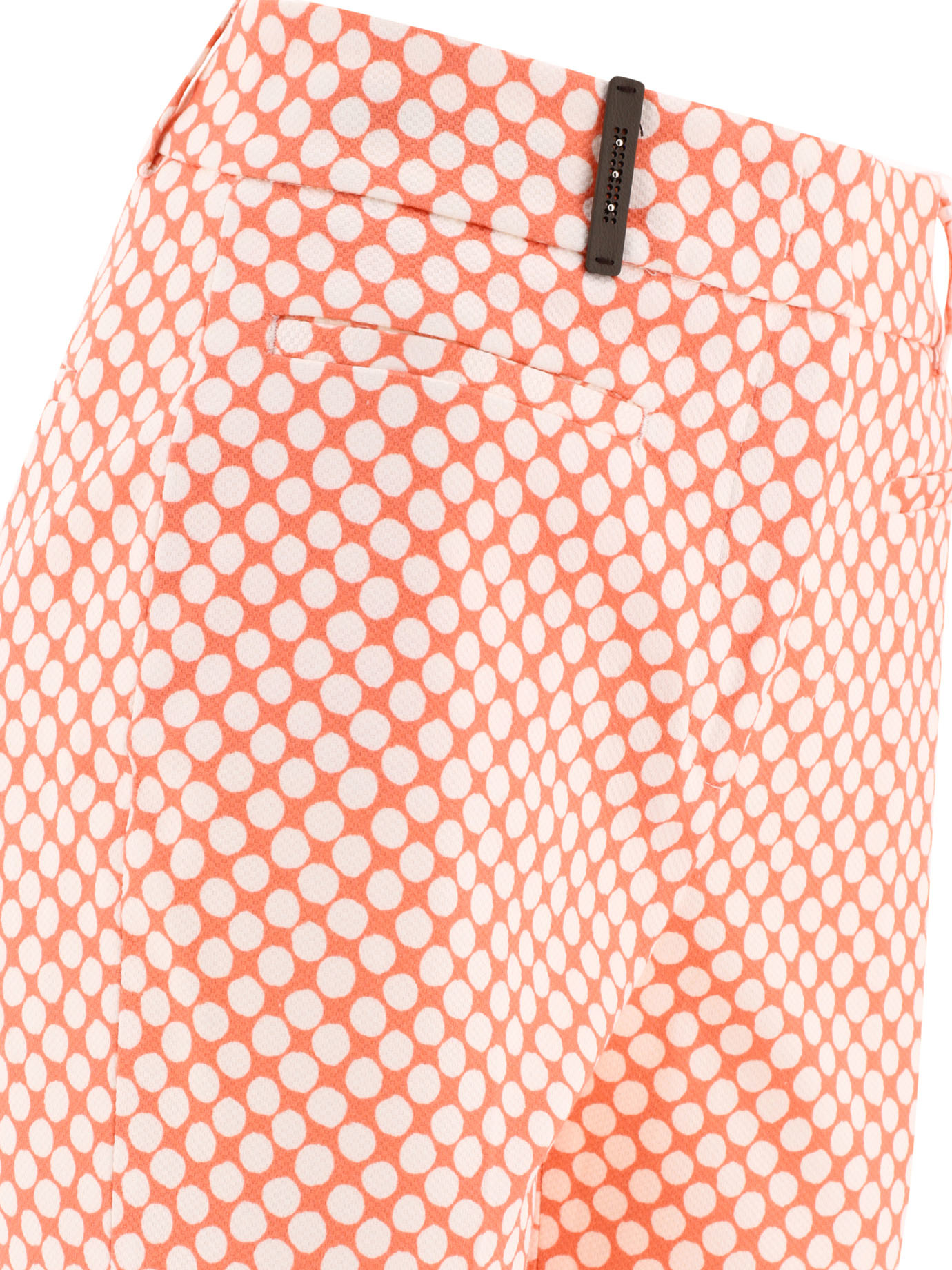 Peserico Cropped Trousers With Playful Polka-dot Pattern In Pink