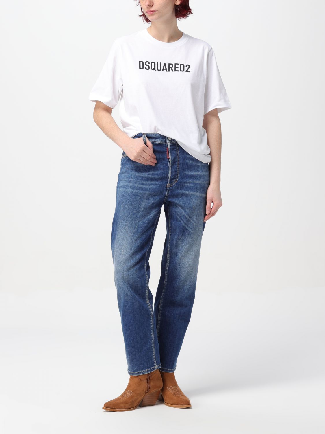 Dsquared2 Dsquared Woman White Cotton T-shirt