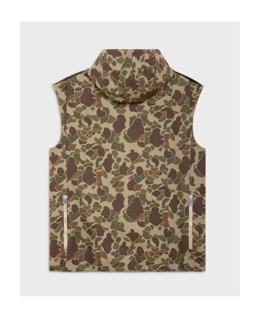 Shop Celine Military Vest In Cotton In Green