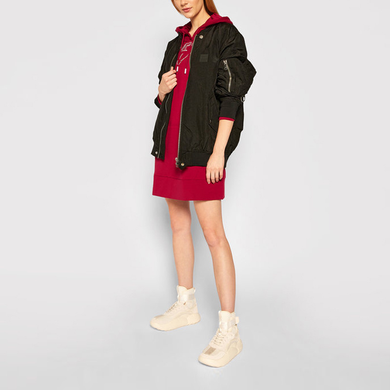 EA7 LOGO HOODED DRESS