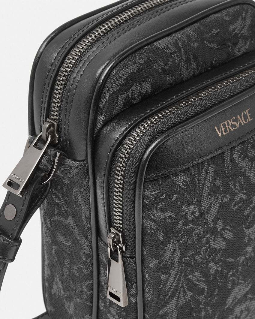 Versace Barocco Athena Crossbody Bag In Black