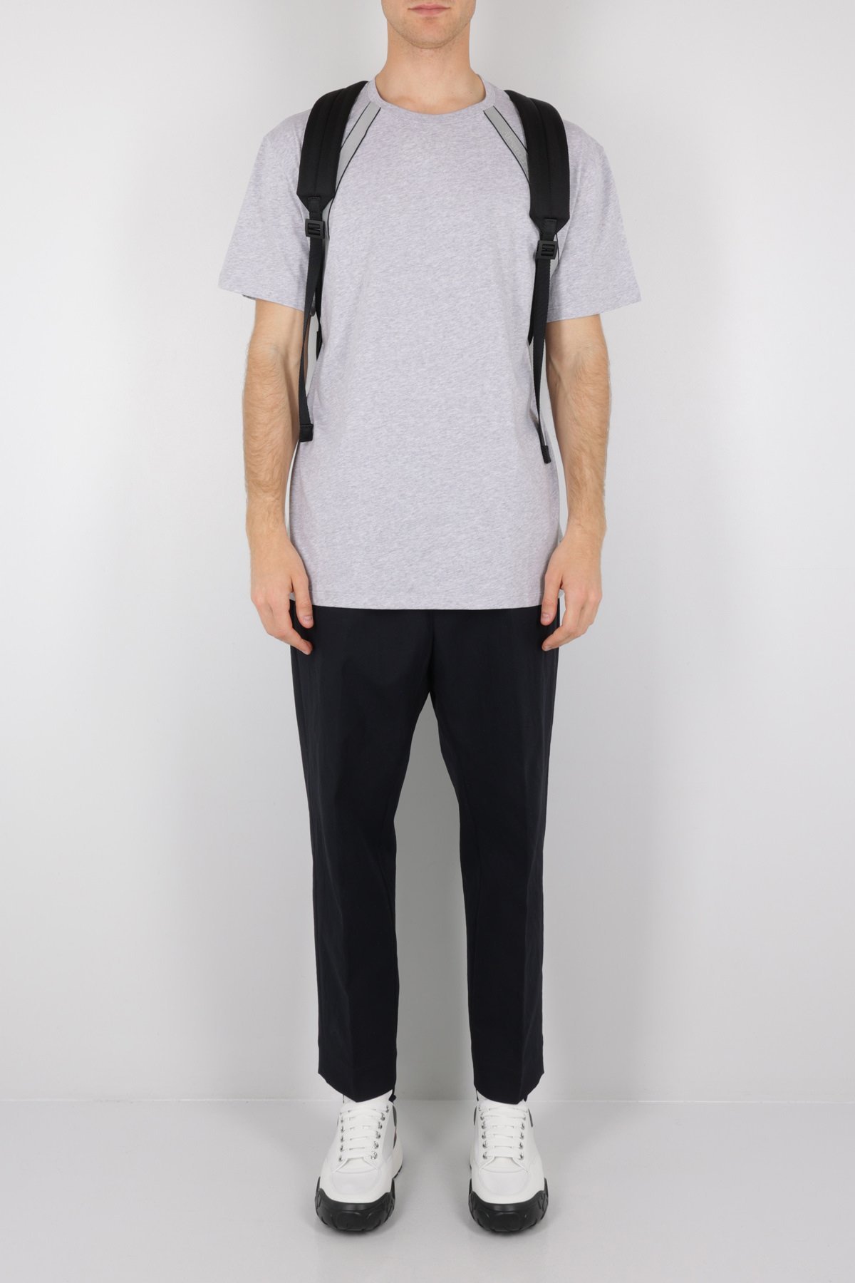 Alexander Mcqueen Organic Cotton T-shirt With Logo Detail In Gray