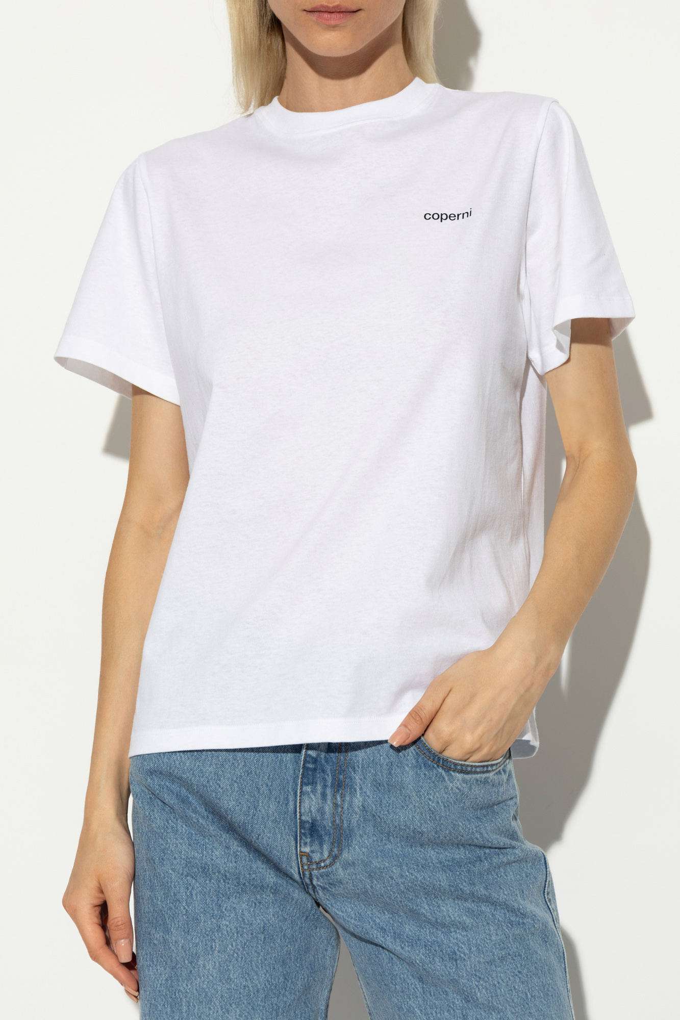 Coperni T-shirt Col Rond En Coton In White