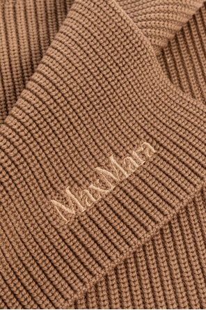 Max Mara Knitted Shawl In Brown