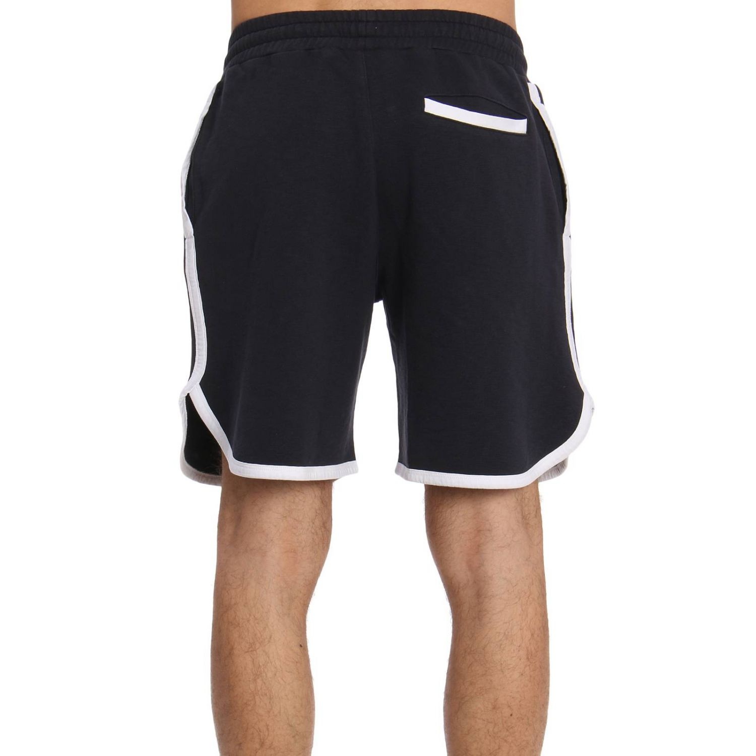 Emporio Armani Logo Strap-up Shorts In Black