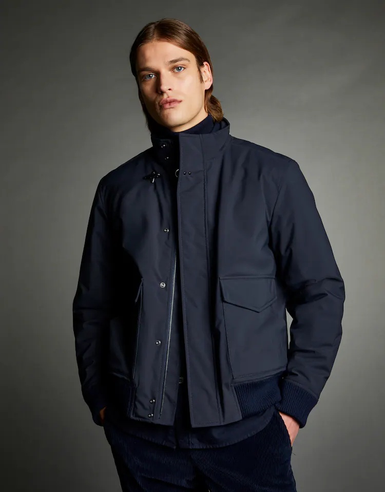 Fay Cotton Suit With Zipper Collar In Black