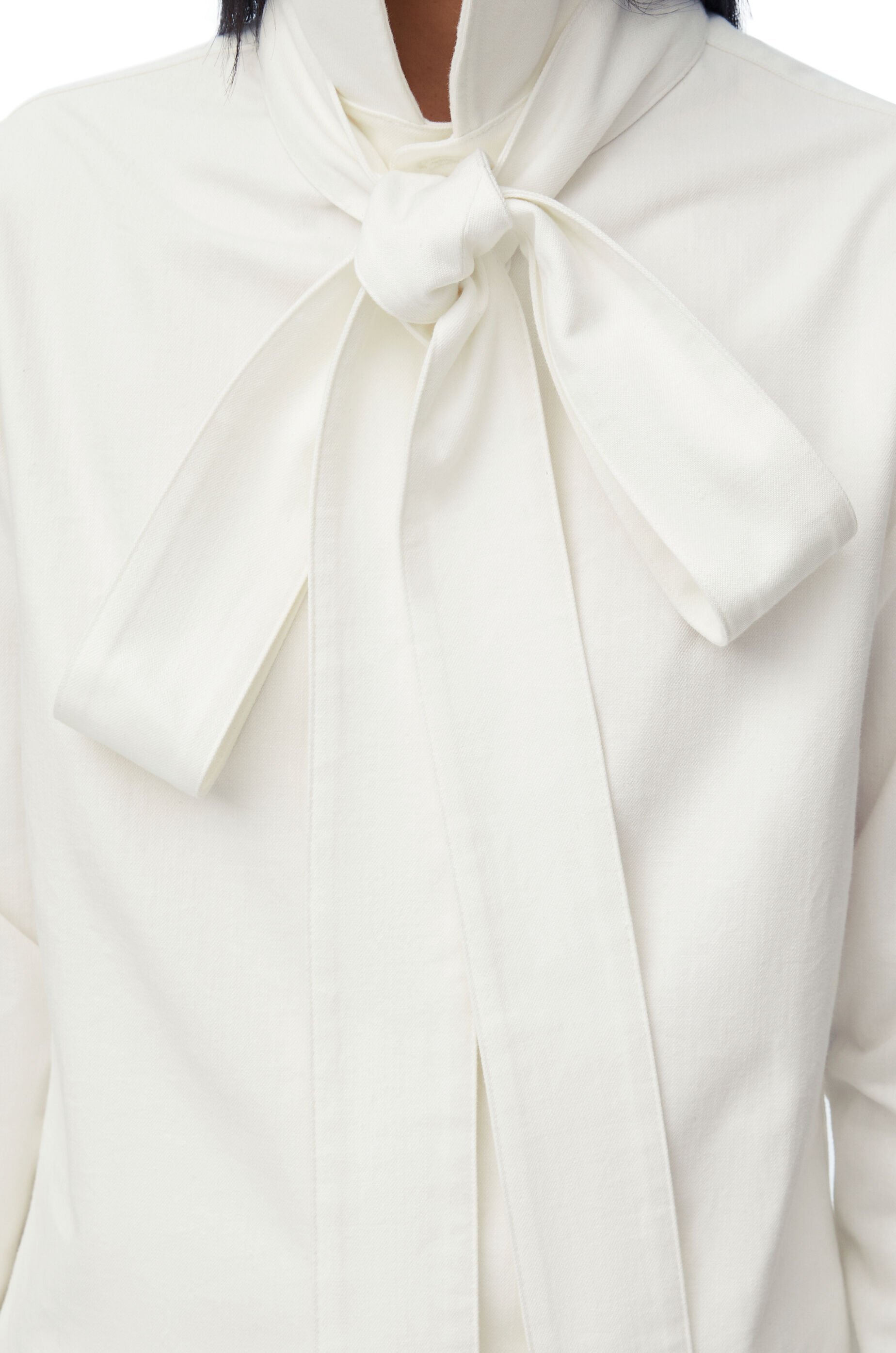 Loewe Bow-detail Cotton Shirt In White