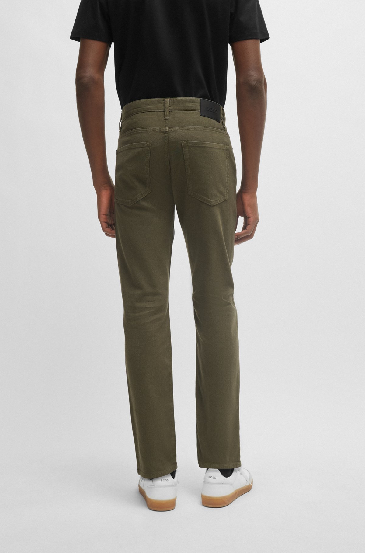 Hugo Boss Slim-cut Cotton Jeans In Green
