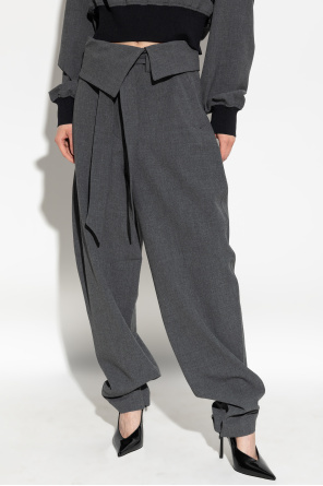 Attico High Waist Casual Pants In Gray