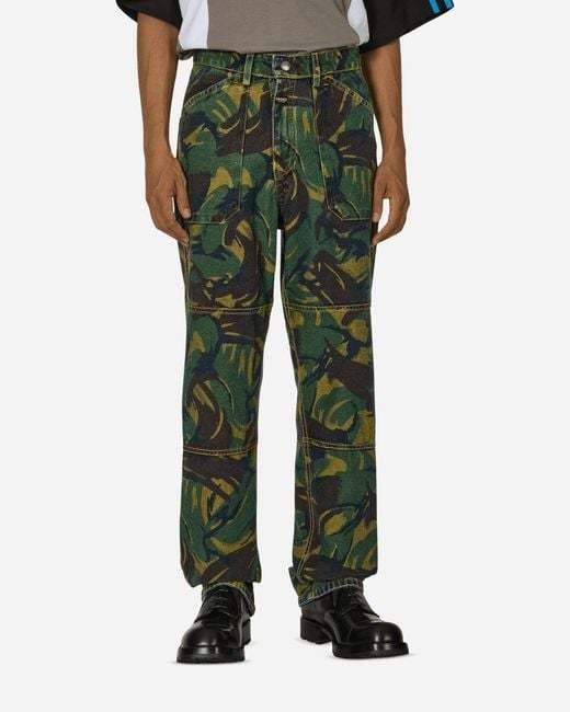 Martine Rose Reversible Camo Jeans In Blue