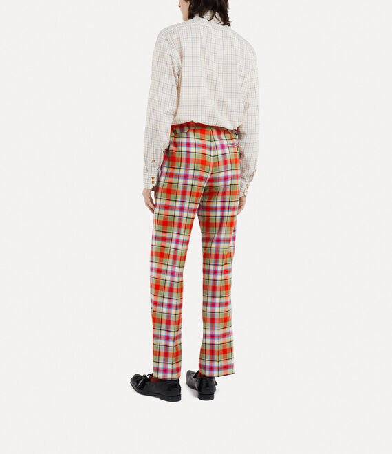 Vivienne Westwood Straight Wool Tartan Check Trousers In Multicolor