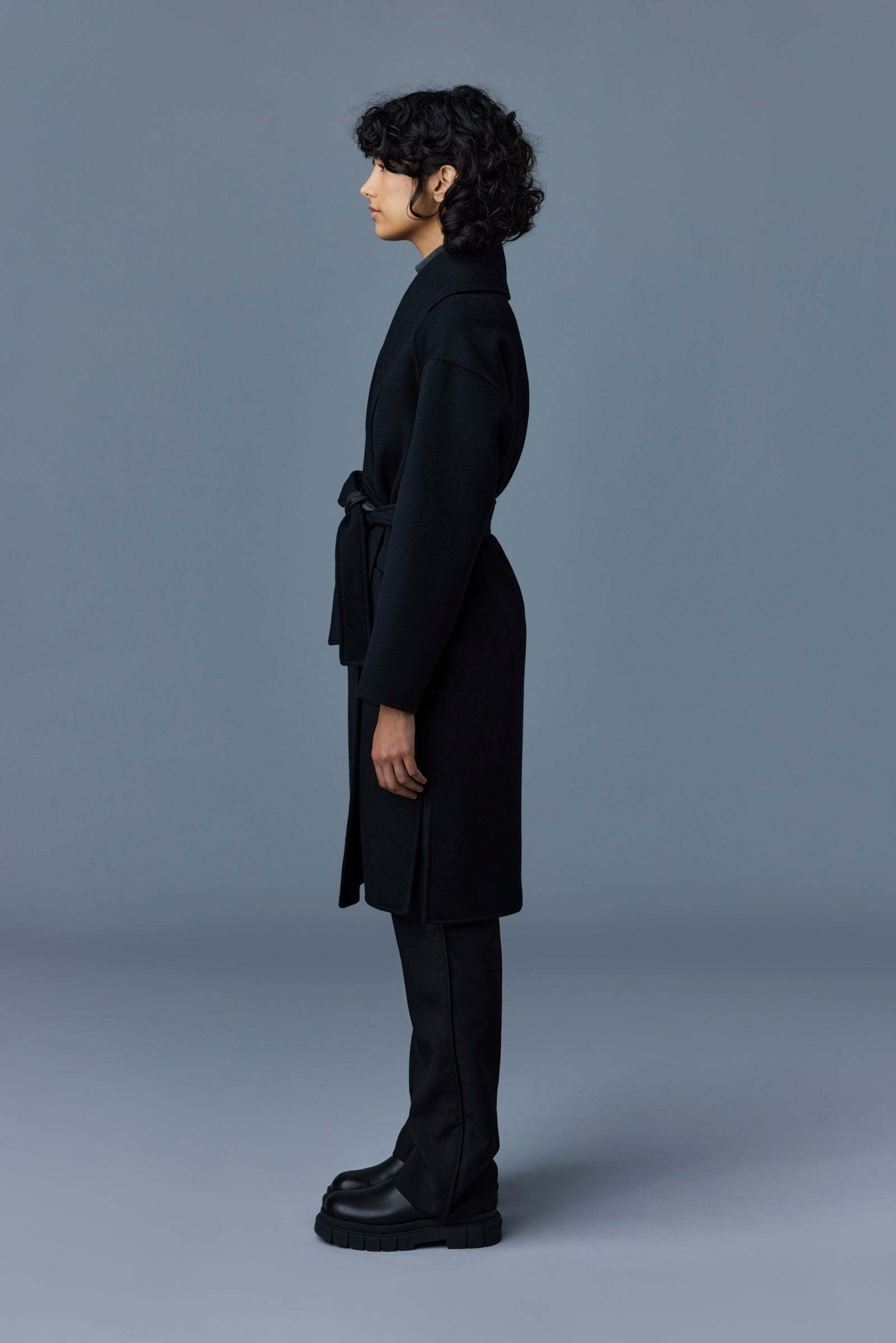 Mackage Wool Overcoat In Black