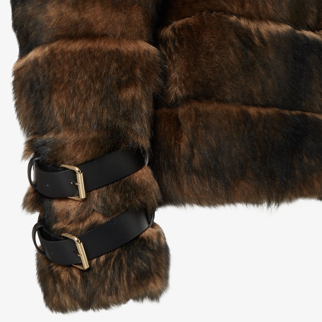 Fendi Brown Dorsato Shearling And Nappa Leather Jacket In Brown
