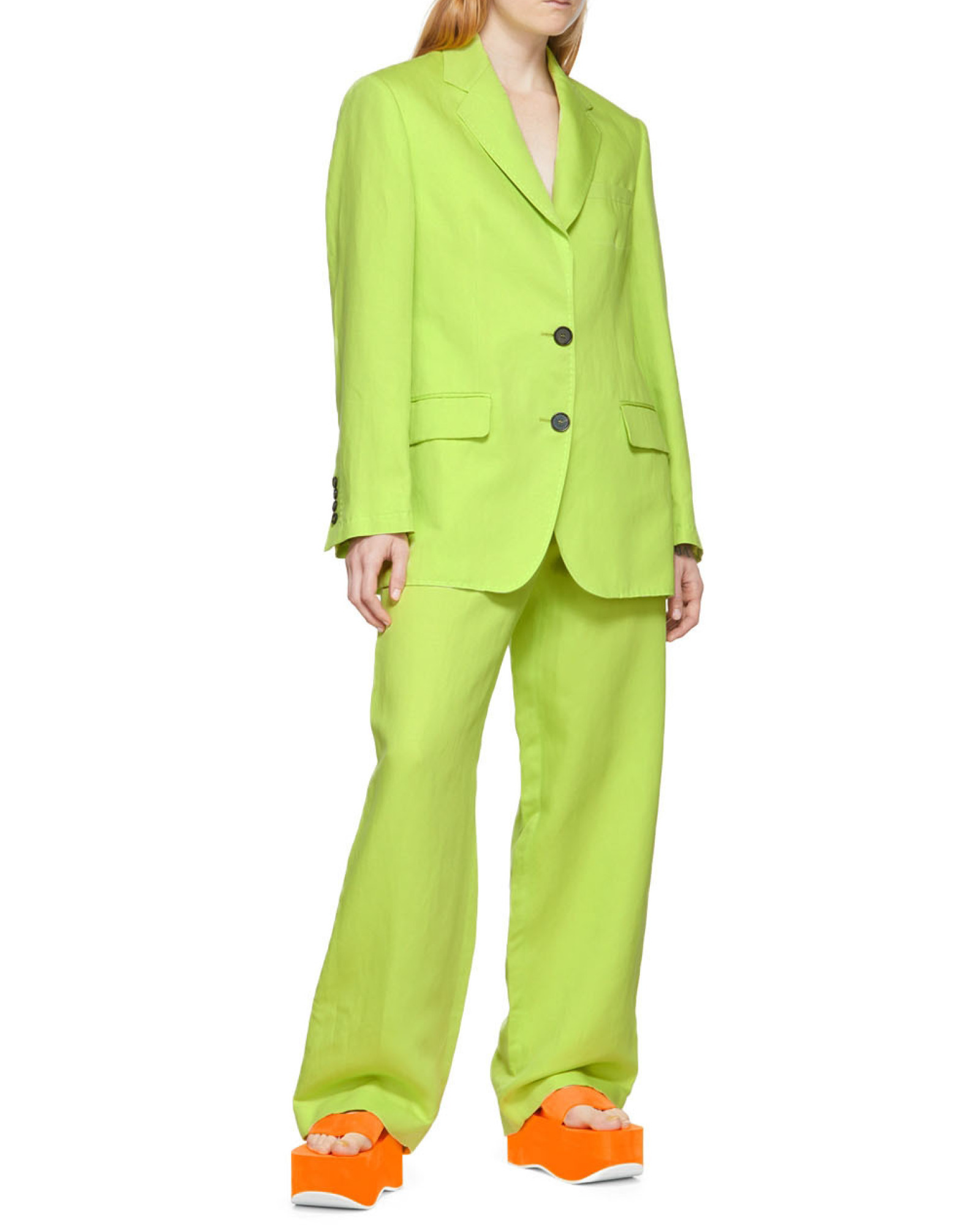 Msgm Logo Casual Pants In Green