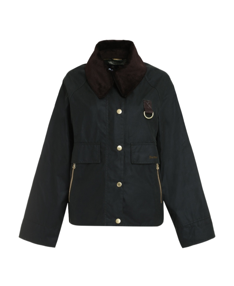 Barbour Lapel Long-sleeved Coat In Black