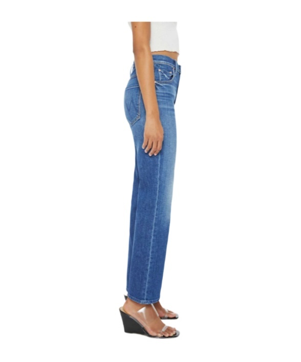 Mother The Hustler Roller Ankle Wide Leg Jeans In Blue