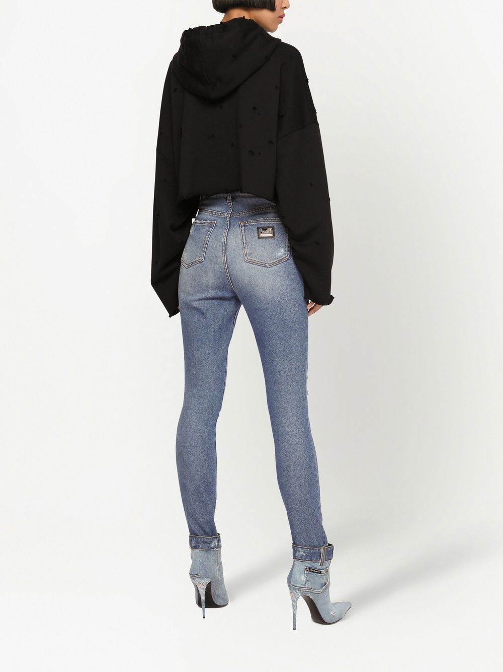 Dolce & Gabbana Grace Jeans With Ripped Details In Gray