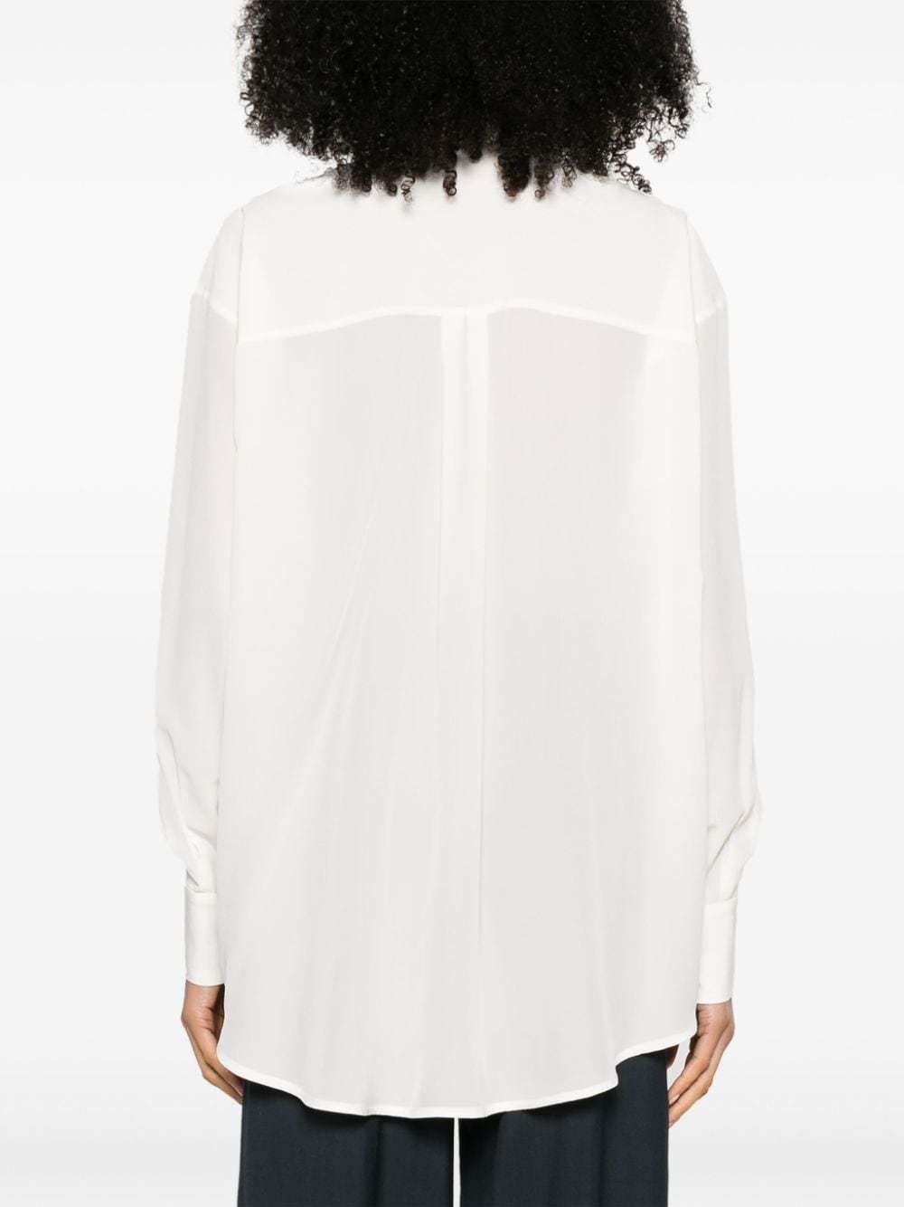 Ermanno Scervino Floral-lace Silk Shirt In White
