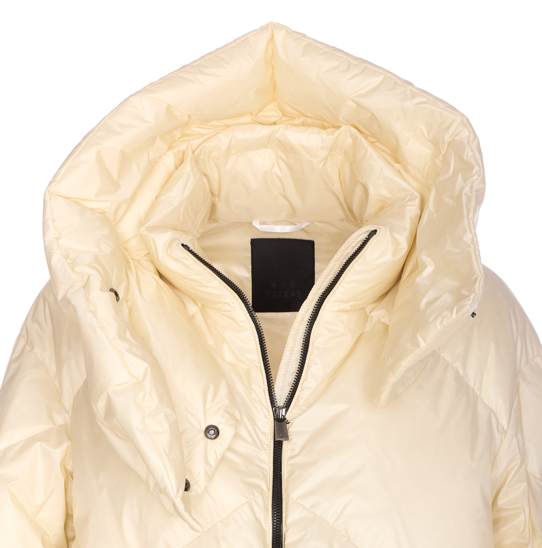 Tatras High Neck Hooded Down Jacket In White