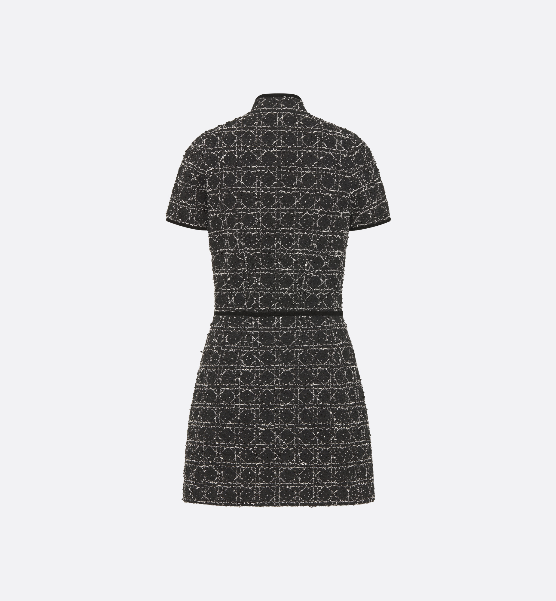 Dior Short Macrocannage Flared Dress In Black