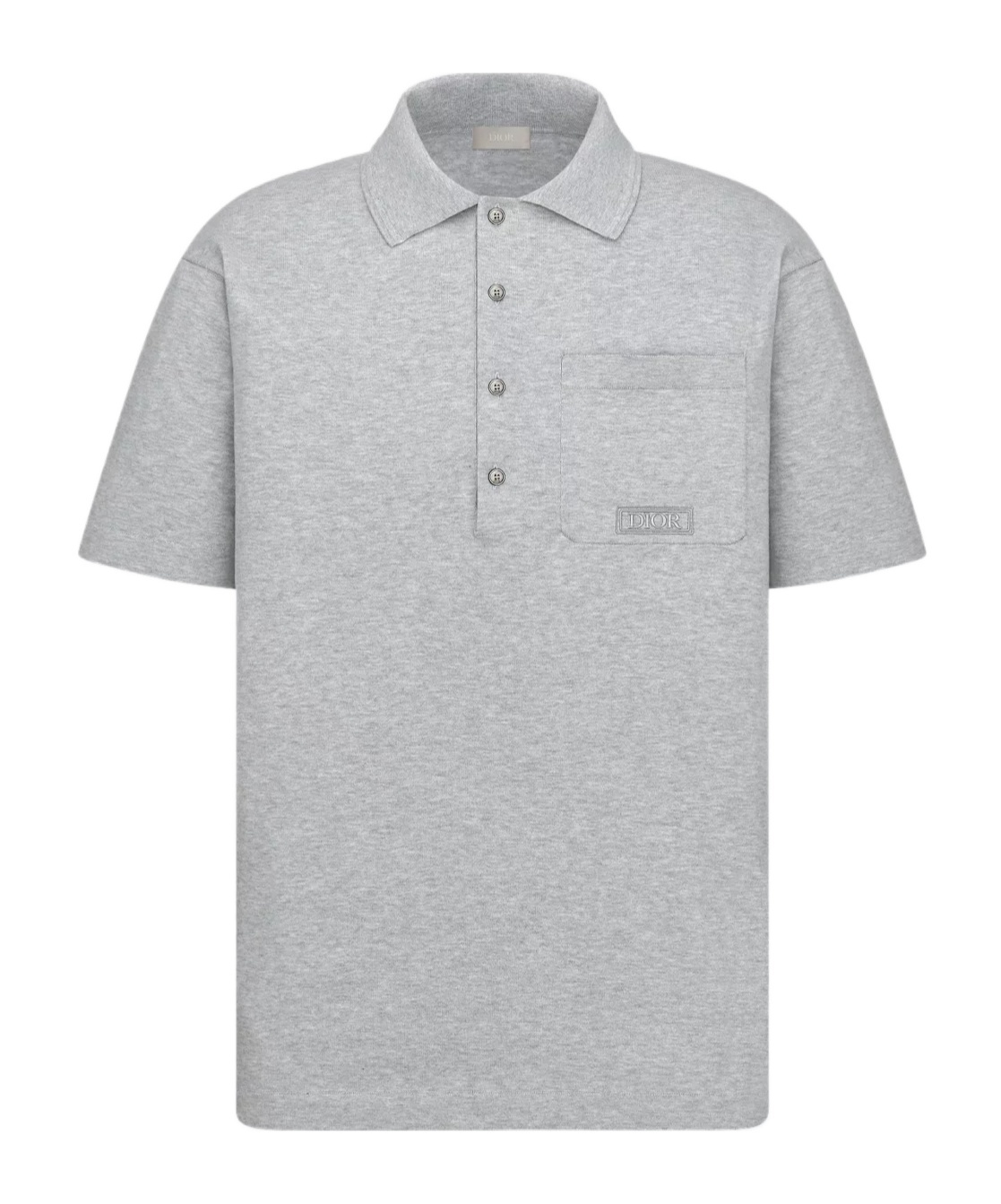 Dior Icons Cotton Polo Shirt In Gray